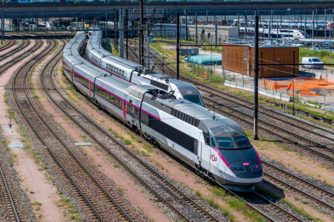 TGV Inoui high speed train near Gare de Lyon station, Paris, France