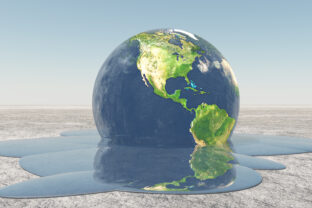 Earth melting into water