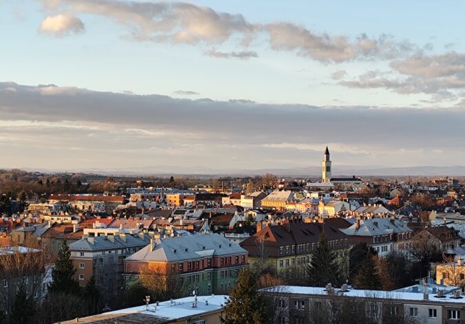 Výhľad na mesto Olomouc z hotela Flora.