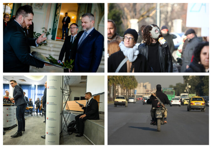 Top foto dňa (18. december 2024): Vianočný kapor pre Pellegriniho, protest na obranu FPU aj minister Šaško pred tlačovkou