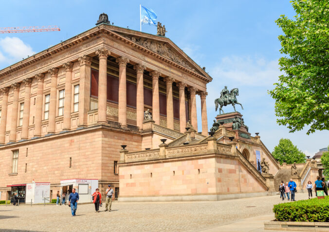 Great Architecture Building of The Alte Nationalgalerie or Old National Gallery in the Museums Island in Berlin.