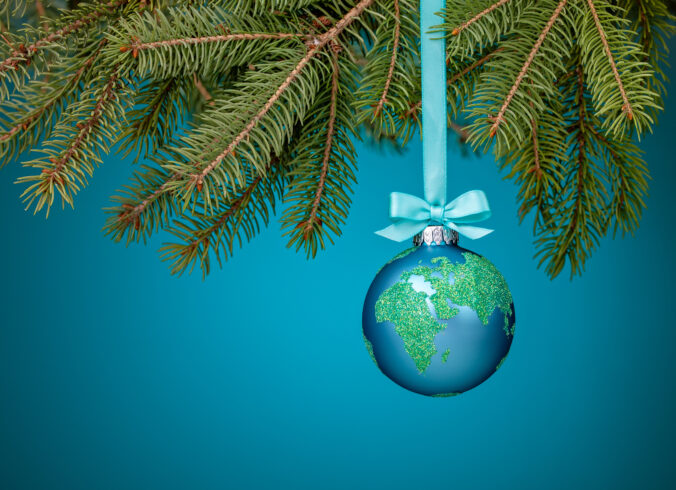 Globe Christmas Ornament hanging