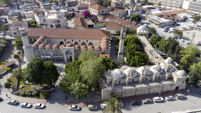 Tarsus - Turkey, April 21, 2024, Ulu Mosque and Kirkkasik Bedesteni - from the covered bazaar, Tarsus - Mersin