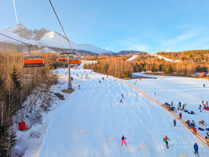 Ski resort, Tatranska Lomnica, Slovakia, High Tatras