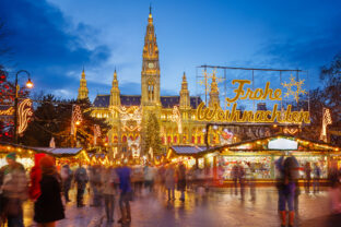 Rathaus and Christmas market in Vienna