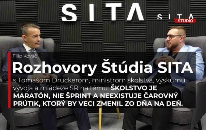 Minister školstva Tomáš Drucker počas rozhovoru pre agentúru SITA.