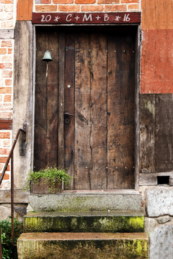 Epiphany day, sign of blessing written on a front door