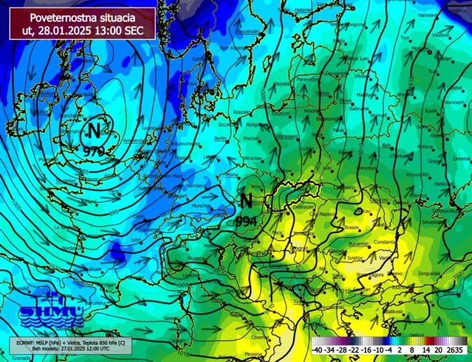 Poveternostná situácia - utorok 28. január 2025.