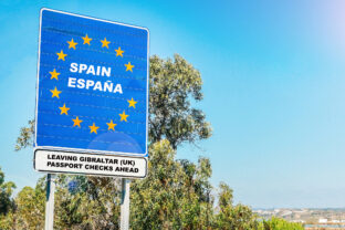 Hard contentious border from UK Territory of Gibraltar to Spain