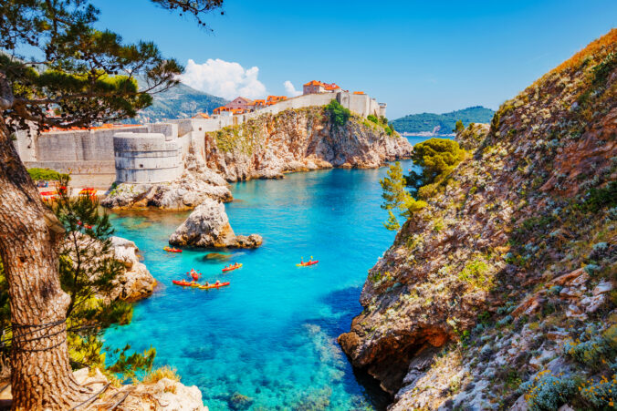 Great view at famous city of Dubrovnik. Croatia, South Dalmatia, Europe.