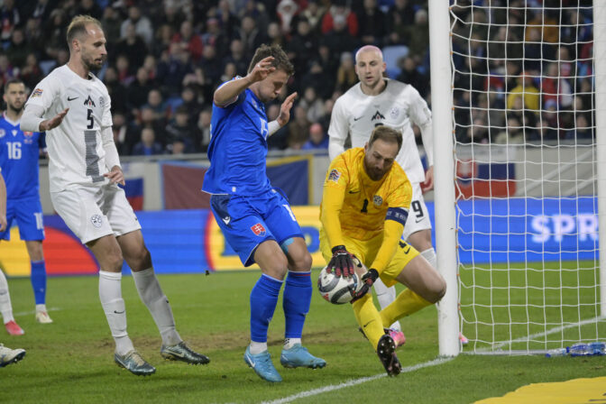 Futbal (Liga národov - baráž prvý zápas): Slovensko - Slovinsko