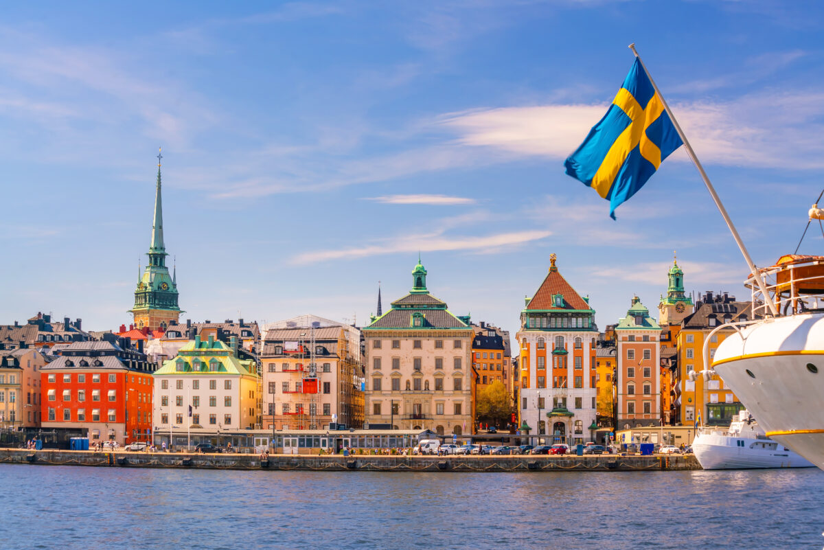 Stockholm old town city skyline, cityscape of Sweden