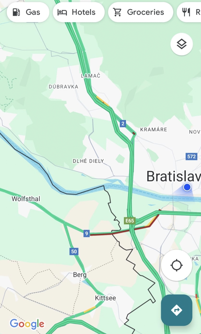 Google maps, hranice