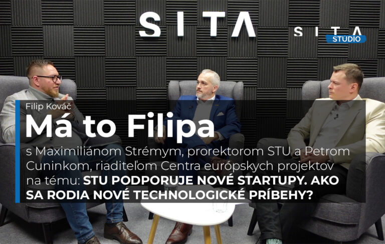 Maximilián Strémy a Peter Cuninka počas rozhovoru pre agentúru SITA v podcaste Má to Filipa.