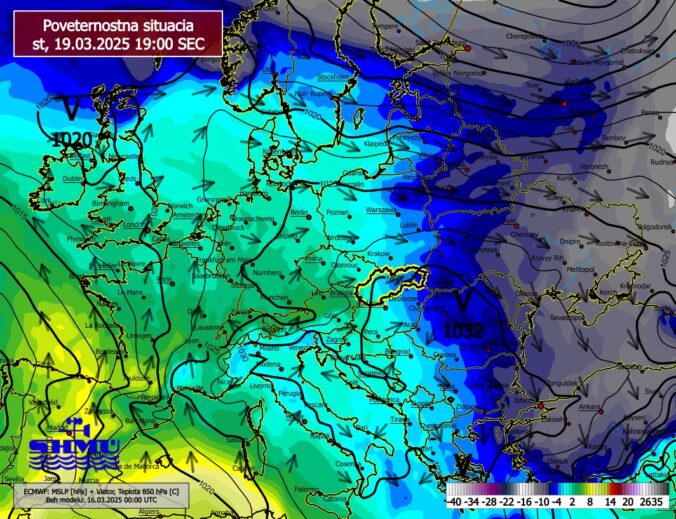 Poveternostná situácia v stredu 19. marca 2025