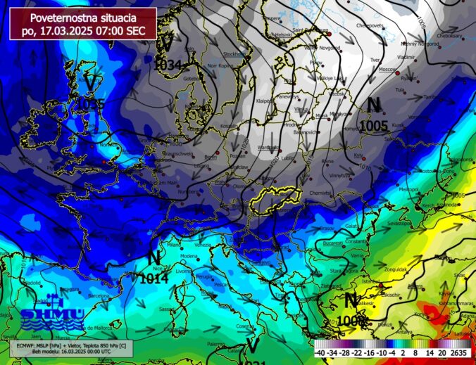Poveternostná situácia v pondelok 17. marca 2025.