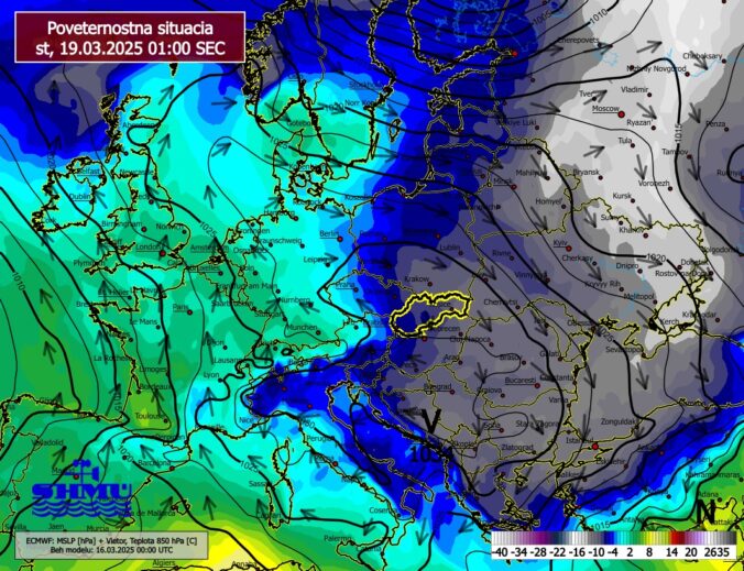 Poveternostná situácia v stredu 19. marca 2025