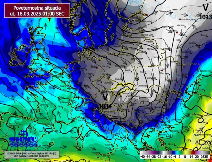 Poveternostná situácia v utorok 18. marca 2025.