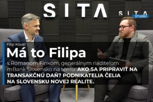 Generálny riaditeľ mBank Slovensko Roman Fink počas rozhovoru pre agentúru SITA v podcaste Má to Filipa.