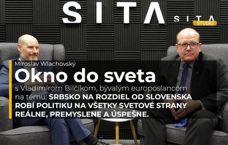 Vladimír Bilčík, bývalý europoslanec a Miroslav Wlachovský počas rozhovorou pre video podcast Okno do sveta Štúdia SITA.
