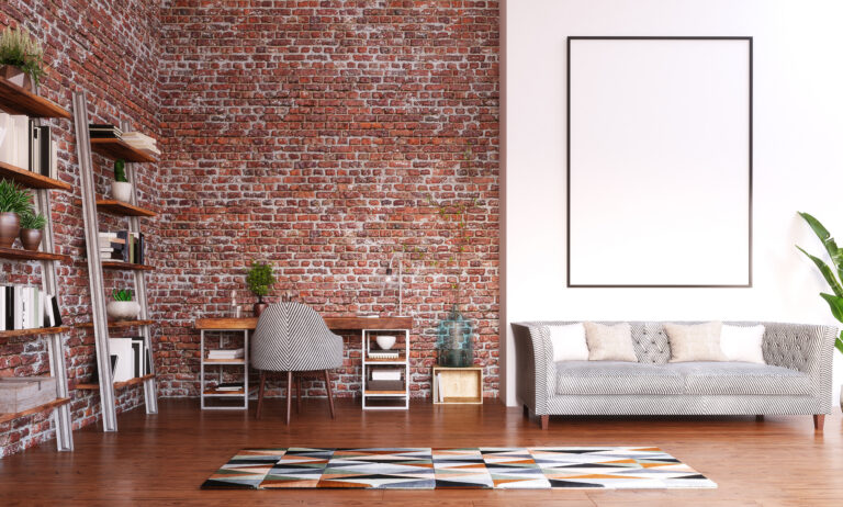 Industriálny štýl v bývaní: Domáca pracovňa s industriálnymi prvkami a tehlovou stenou