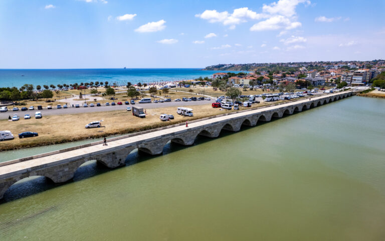 Mimar Sinan Bridge in Silivri. Istanbul, Turkey. Silivri District in Istanbul.