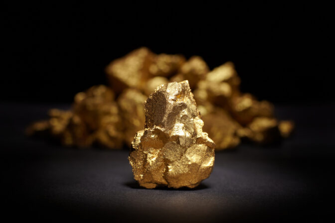 Closeup of big gold nugget