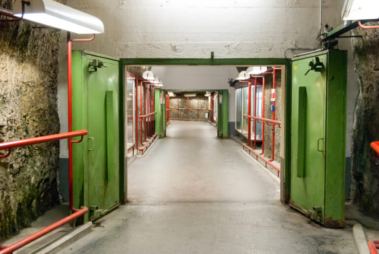 WWII era blast door in a former Salzburg bomb shelter
