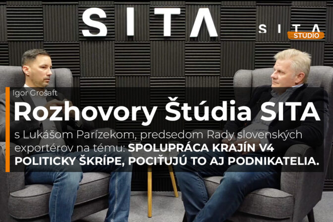 Predseda Rady slovenských exportérov Lukáš Parízek počas rozhovoru pre agentúru SITA.