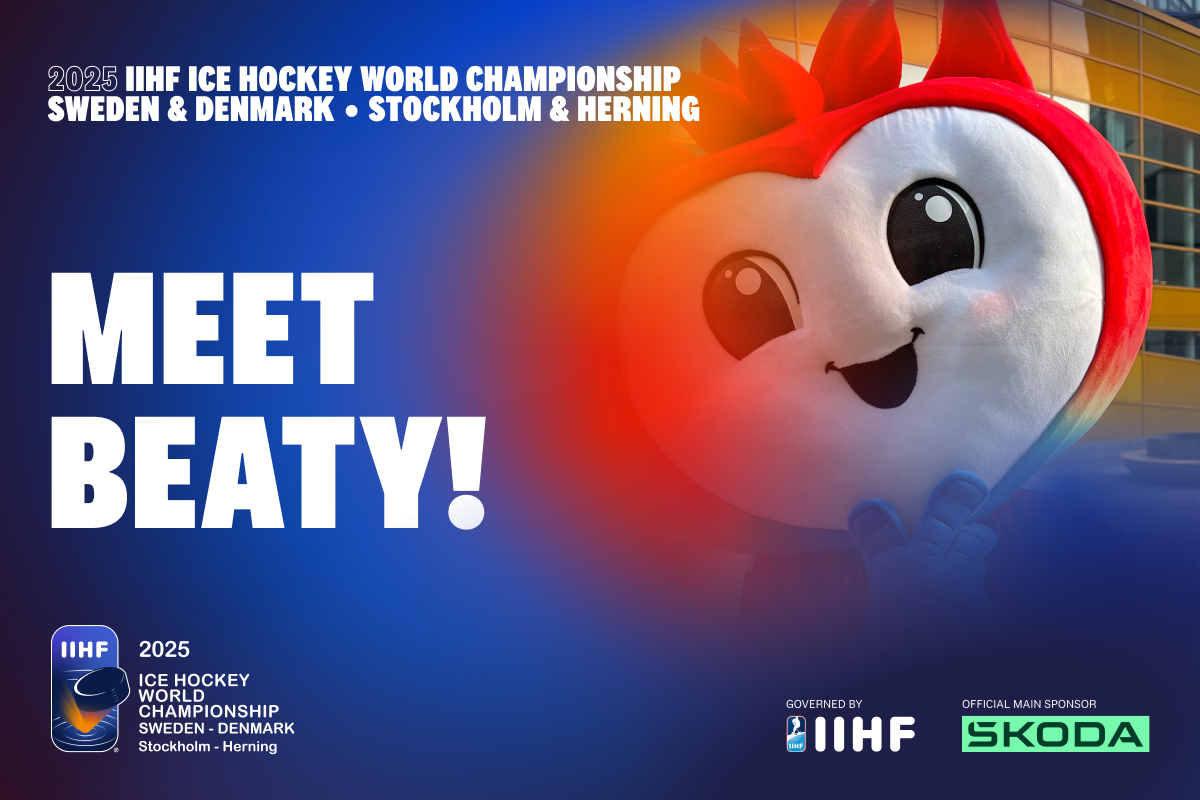 Beaty - maskot MS v hokeji 2025 vo Švédsku a Dánsku.