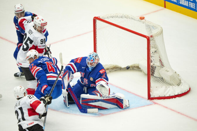 Zápas USA - Švajčiarsko na MS v hokeji 2025.