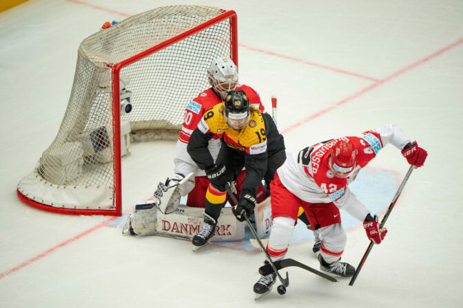 Zápas Nemecko - Dánsko na MS v hokeji 2025.