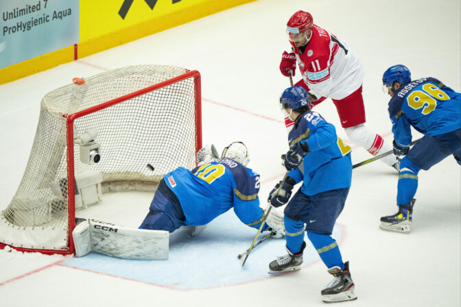 Zápas Kazachstan - Dánsko na MS v hokeji 2025