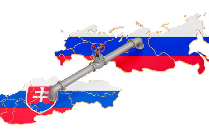 Russia Slovakia gas pipeline, 3D rendering isolated on white background