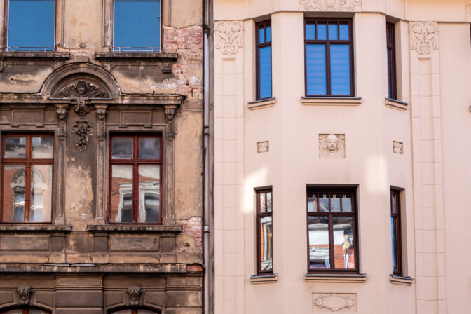 Old and new architecture house