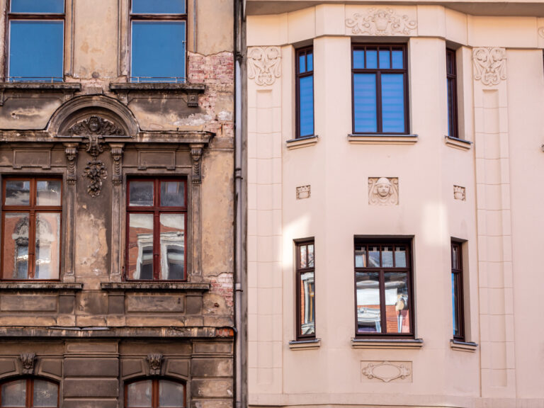 Old and new architecture house