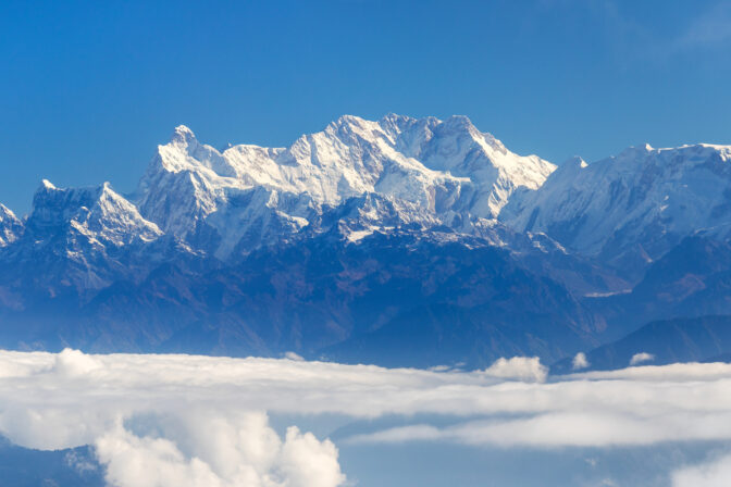 Mount Kanchenjunga 8586 m, Nepal Himalaya mountain