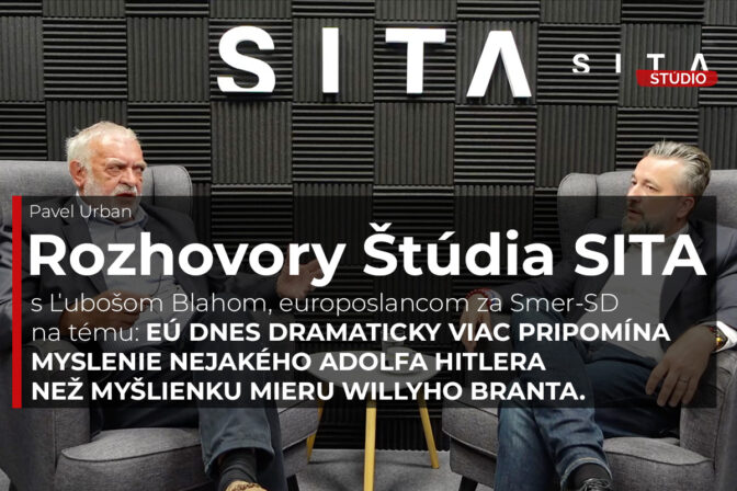 Europoslanec za stranu Smer SD Ľuboš Blaha počas rozhovoru pre agentúru SITA.