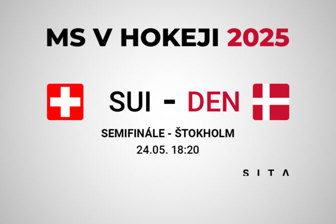 Hokej: Švajčiarsko - Dánsko, výsledok semifinále MS v hokeji 2025