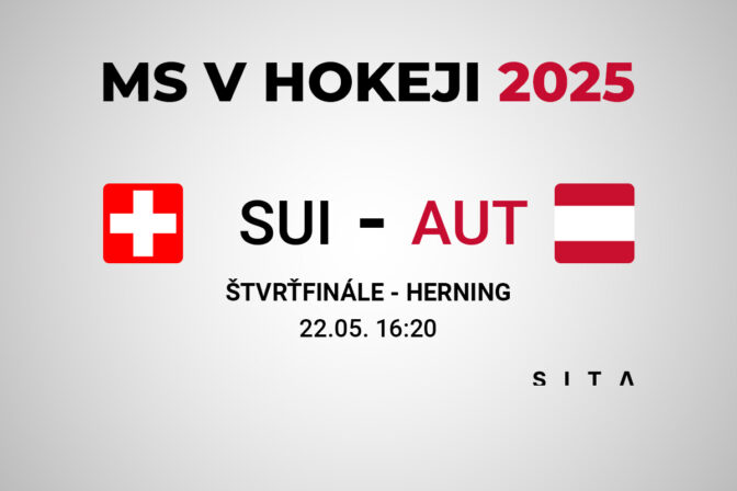 Zápas Švajčiarsko - Rakúsko, výsledok štvrťfinále MS v hokeji 2025