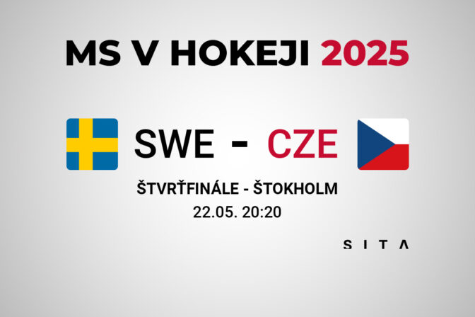 Zápas Švédsko - Česko, výsledok štvrťfinále MS v hokeji 2025