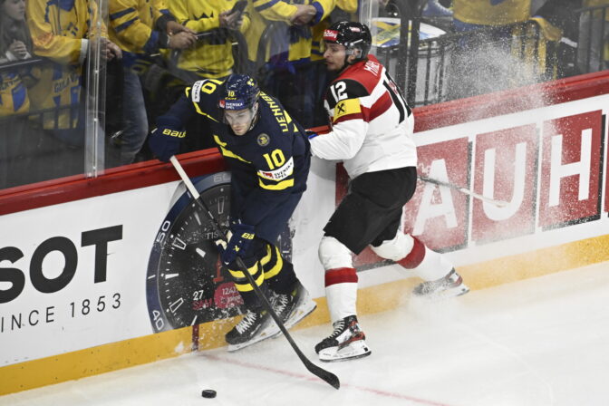 Zápas Švédsko - Rakúsko na MS v hokeji 2025.