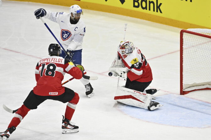 Zápas Rakúsko - Francúzsko na MS v hokeji 2025