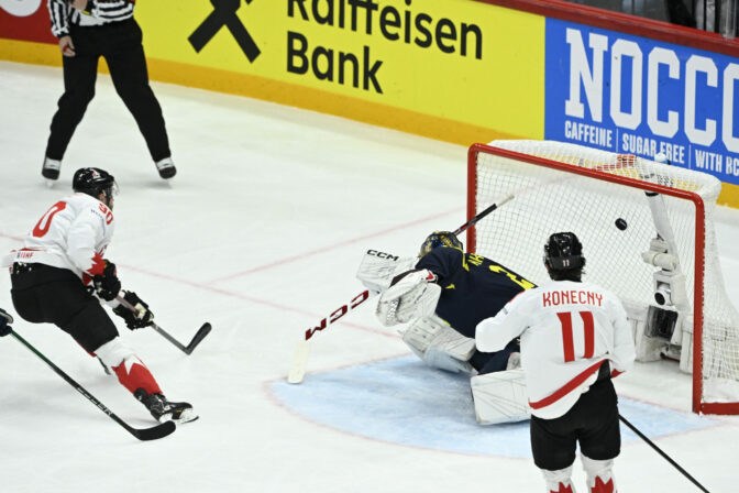 Zápas Kanada - Švédsko na MS v hokeji 2025