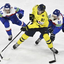 Zápas Švédsko - Slovensko na MS v hokeji 2025.