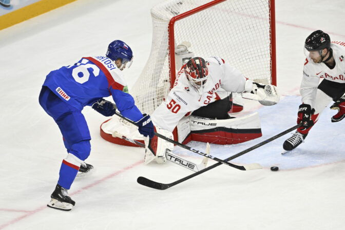 Zápas Slovensko - Kanada na MS v hokeji 2025.