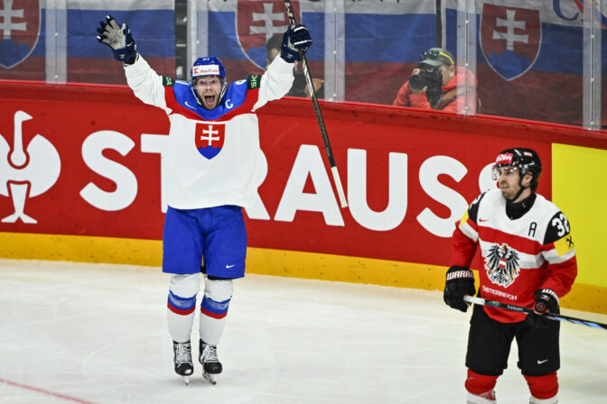 Zápas Slovensko - Rakúsko na MS v hokeji 2025.