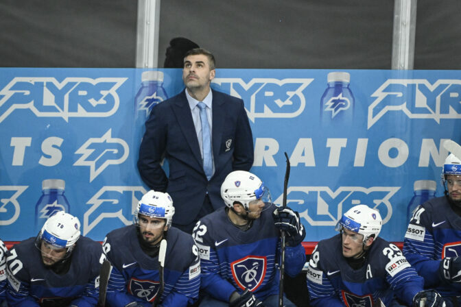Zápas Slovinsko - Francúzsko na MS v hokeji 2025