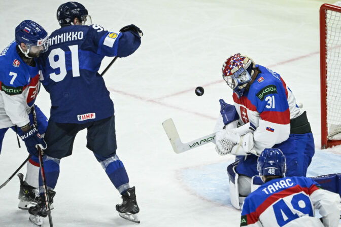 Zápas Slovensko - Fínsko na MS v hokeji 2025.