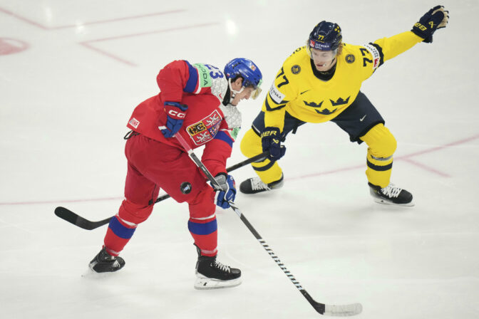 Štvrťfinále, zápas  MS v hokeji 2025: Švédsko - Česko